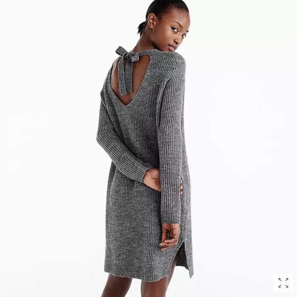 J. Crew Dresses & Skirts - J. CREW Open-Back Sweater Dress Gray {N12}
